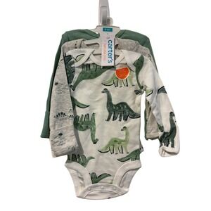 Carter's Baby Boys 3 Months Dinosaur Long Sleeve Bodysuit 3 Piece Set